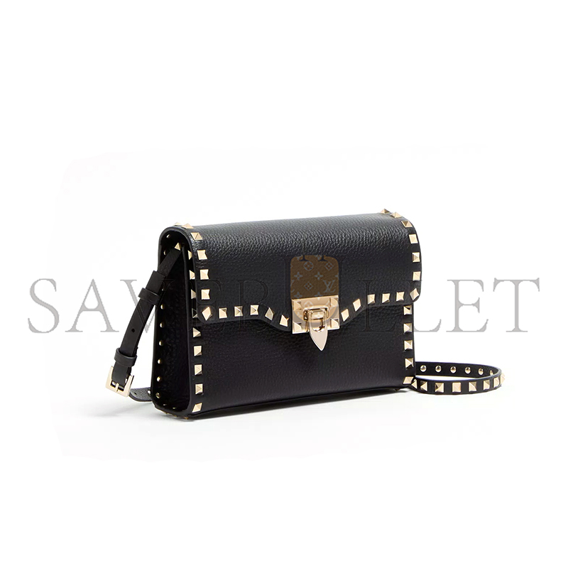 VALENTINO GARAVANI SMALL ROCKSTUD GRAINY CALFSKIN CROSSBODY BAG 7W2B0181VSF_0NO (22.5*15*6cm)